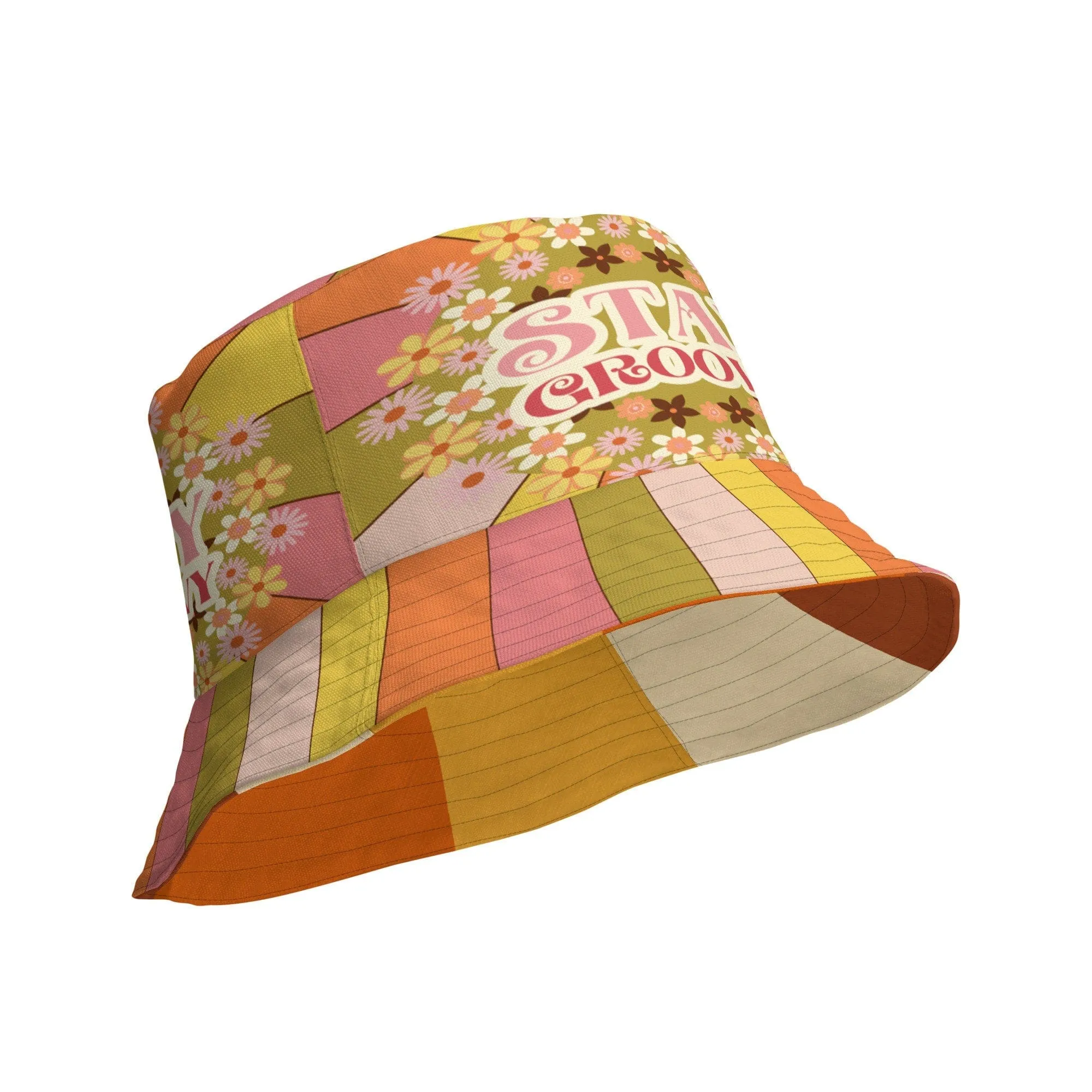 70s Groovy Hippie Sunkissed Reversible Bucket Hat