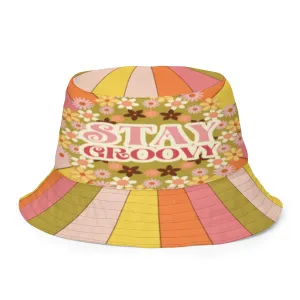 70s Groovy Hippie Sunkissed Reversible Bucket Hat