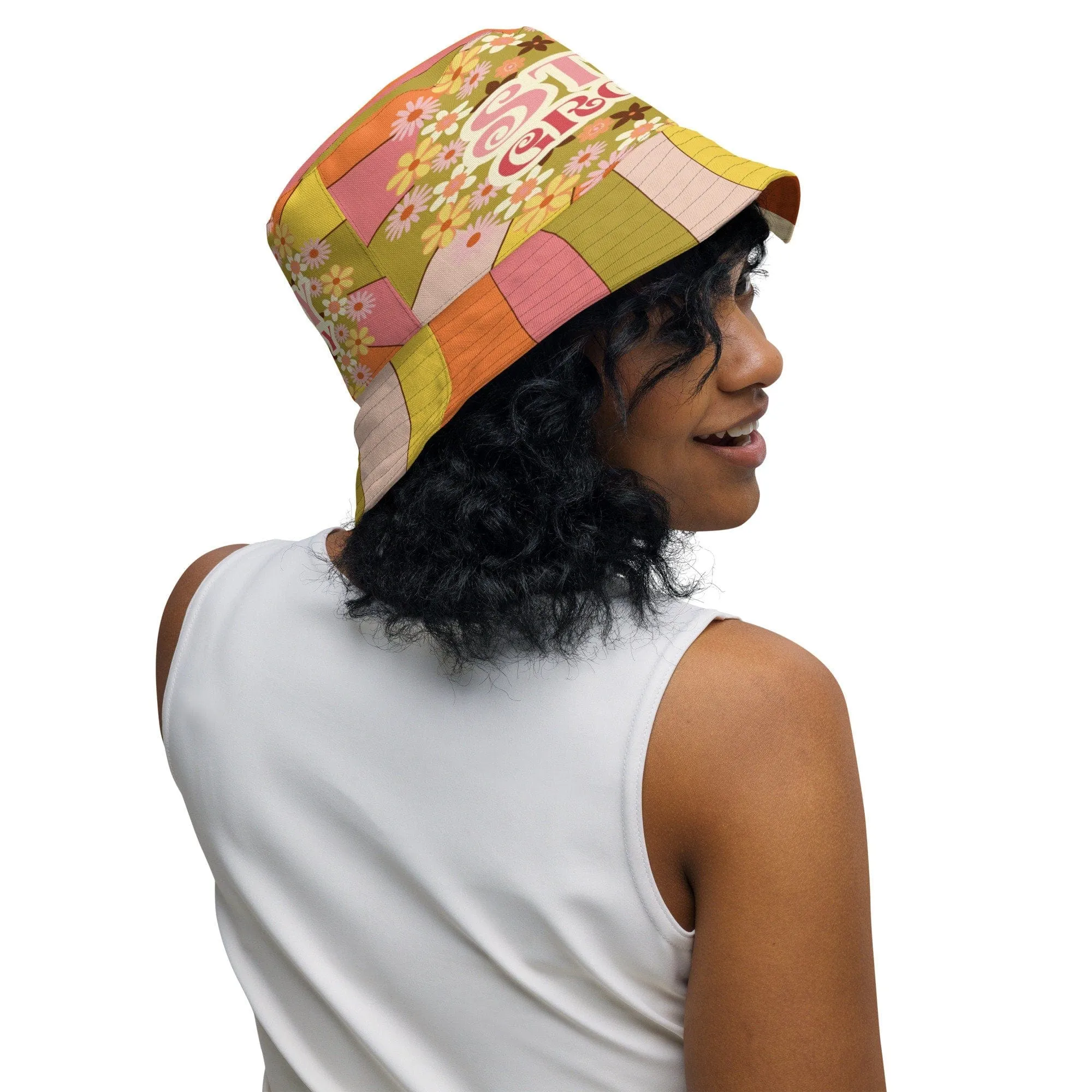 70s Groovy Hippie Sunkissed Reversible Bucket Hat
