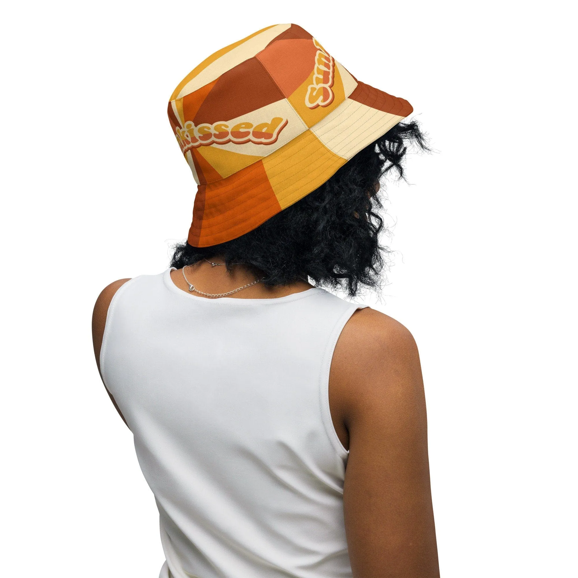 70s Groovy Hippie Sunkissed Reversible Bucket Hat