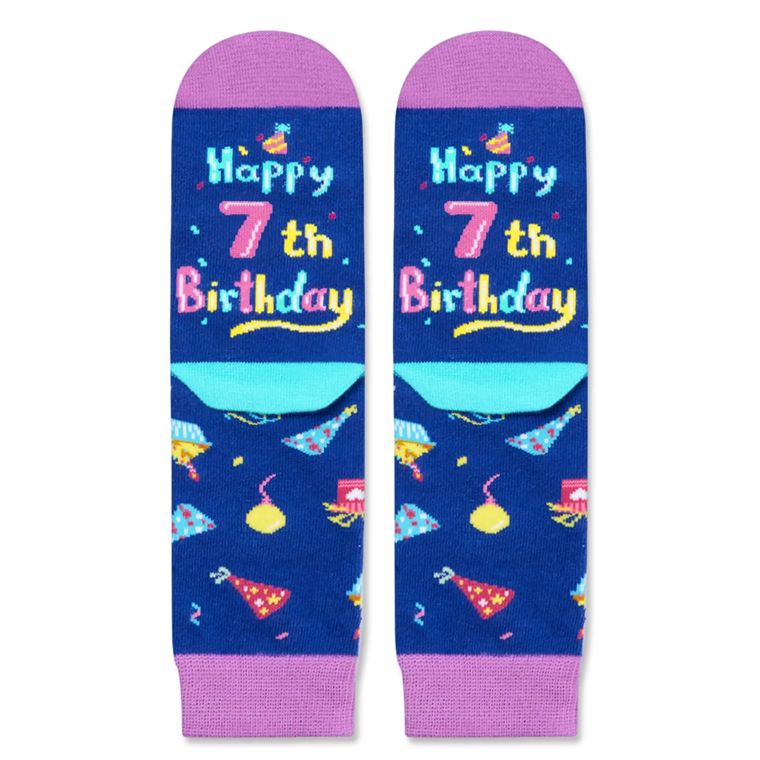 7th Birthday Gifts Ideas for Girls - Socks for Kids Age 7, Presents for 7 Year Olds, Seven Year Old Gifts for Girls Boys, Birthday Gift Box with Greeting Card