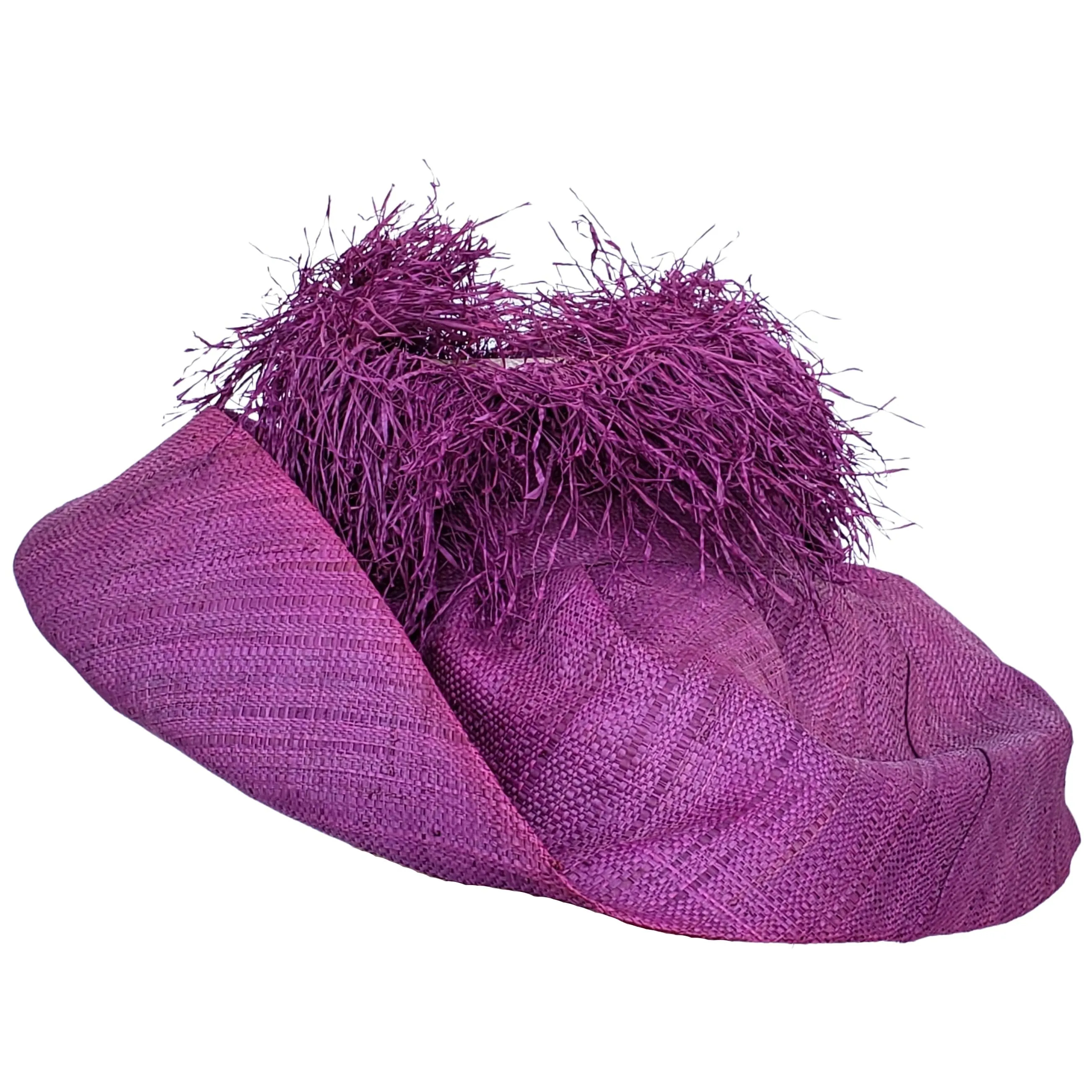 Aberash: Madagascar Big Brim Crown Out Raffia Sun Hat