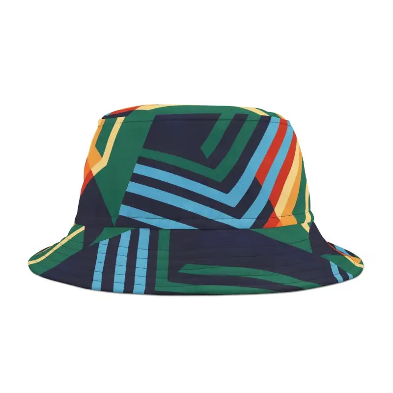 Abstract Colorful Lines Bucket Hat