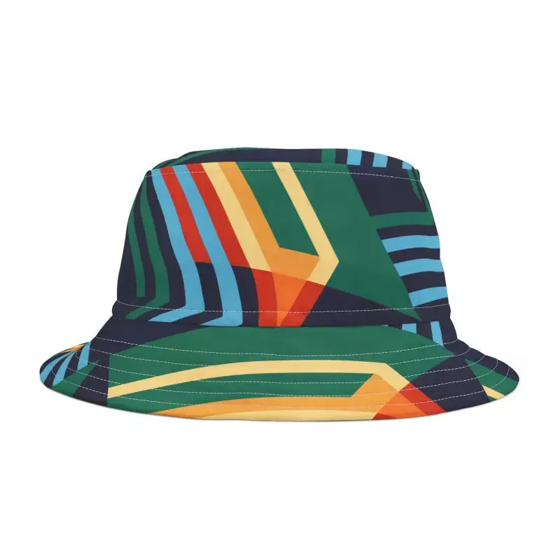 Abstract Colorful Lines Bucket Hat