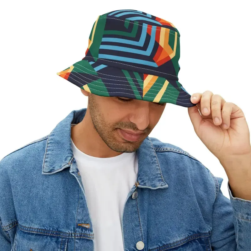 Abstract Colorful Lines Bucket Hat