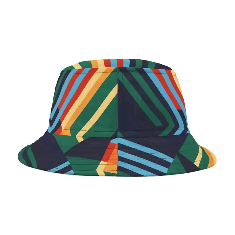 Abstract Colorful Lines Bucket Hat