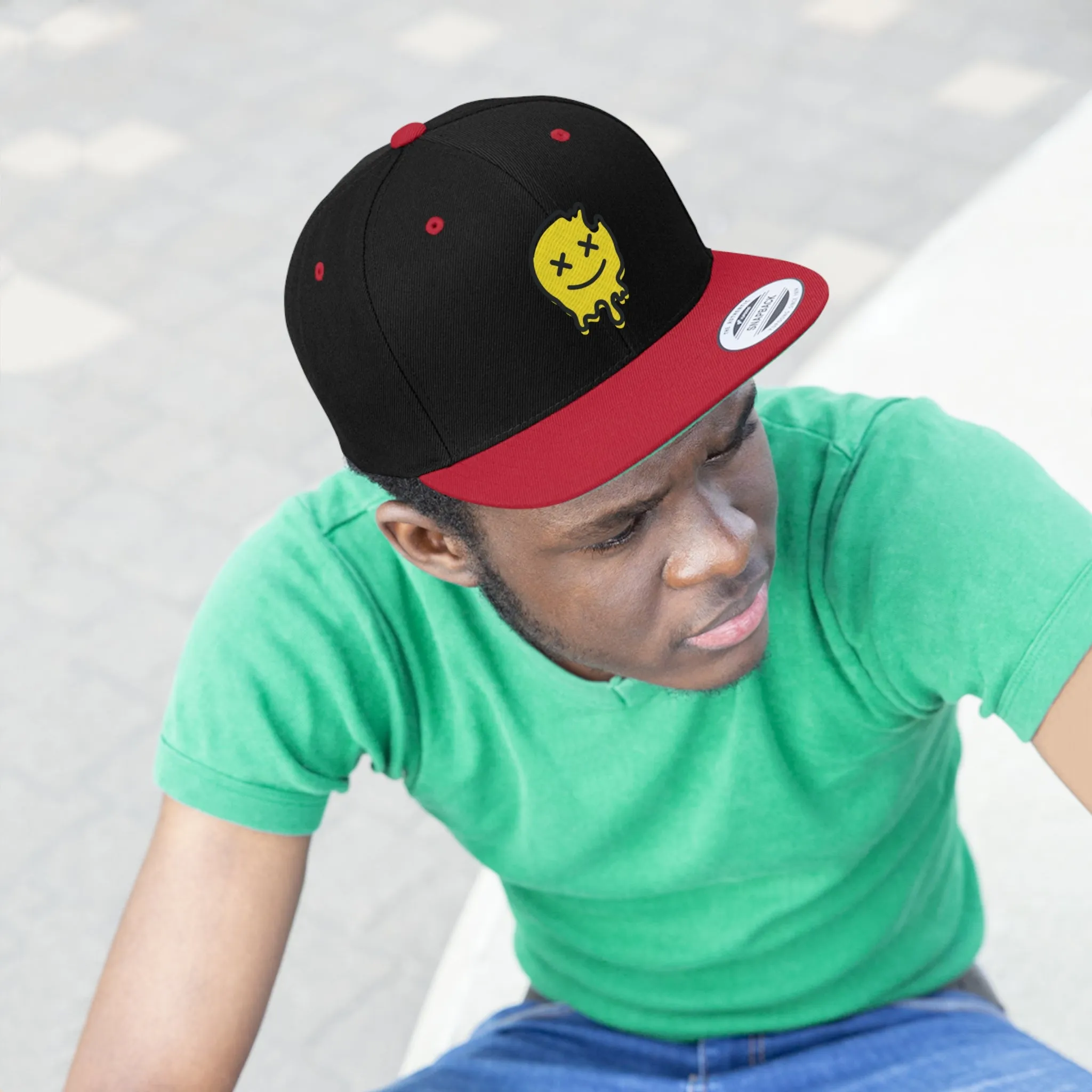 Acid House Smiley Unisex Flat Bill Hat