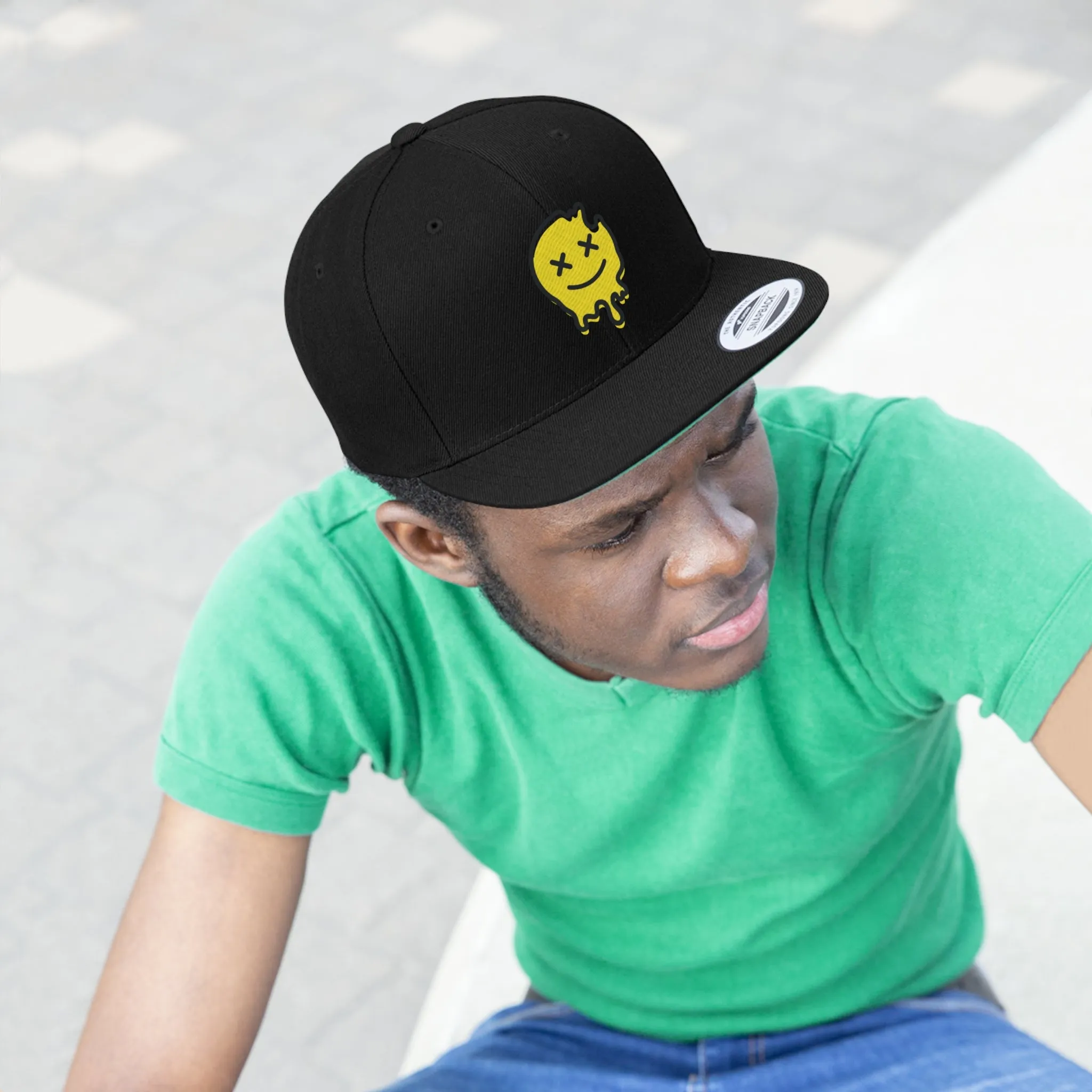 Acid House Smiley Unisex Flat Bill Hat
