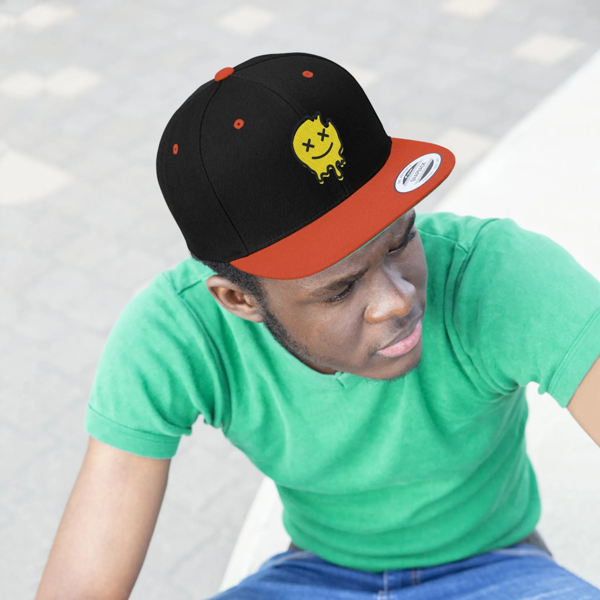Acid House Smiley Unisex Flat Bill Hat