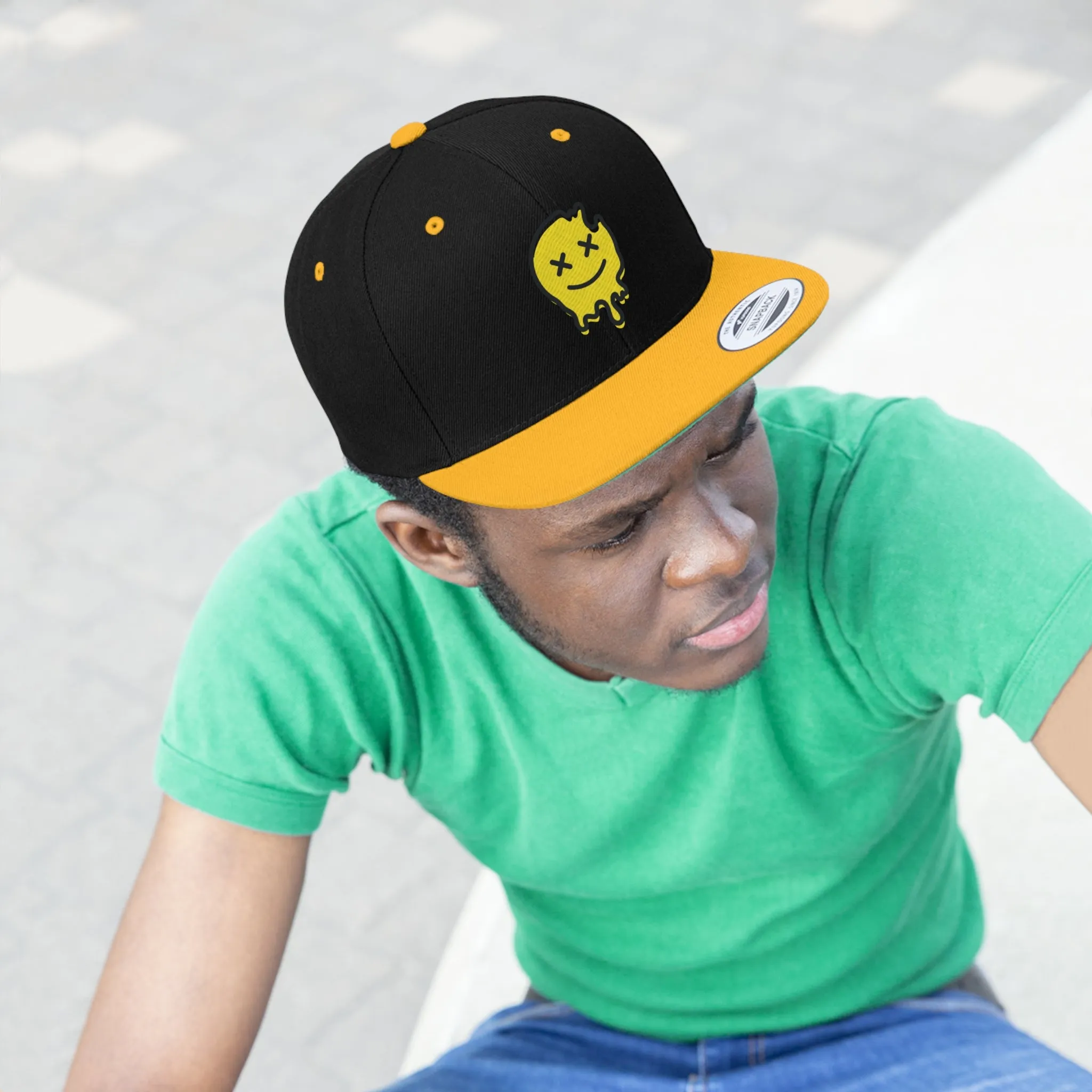 Acid House Smiley Unisex Flat Bill Hat