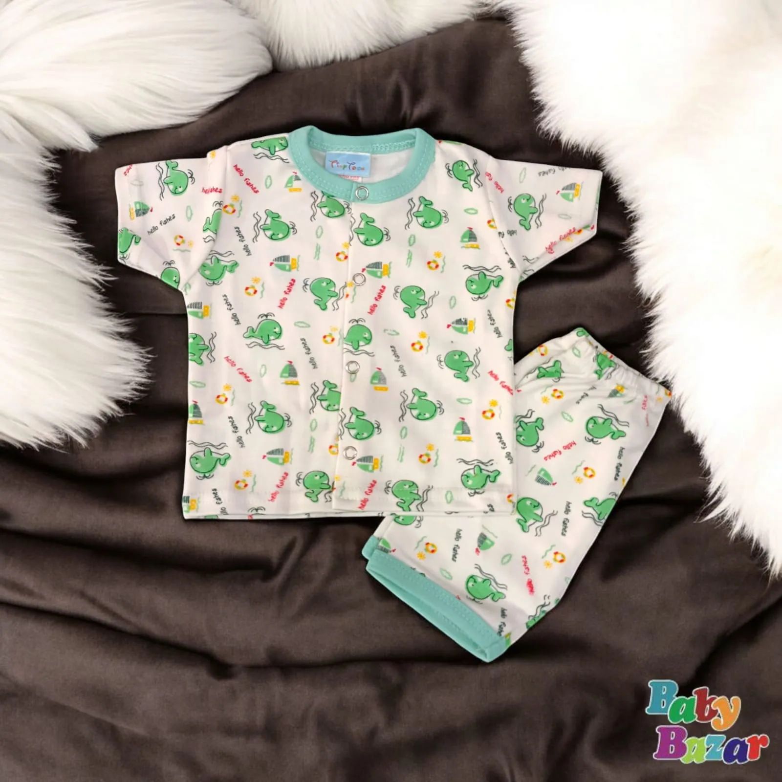 Adorable Summer Baby Whale Print Outfit – Soft & Comfy Set