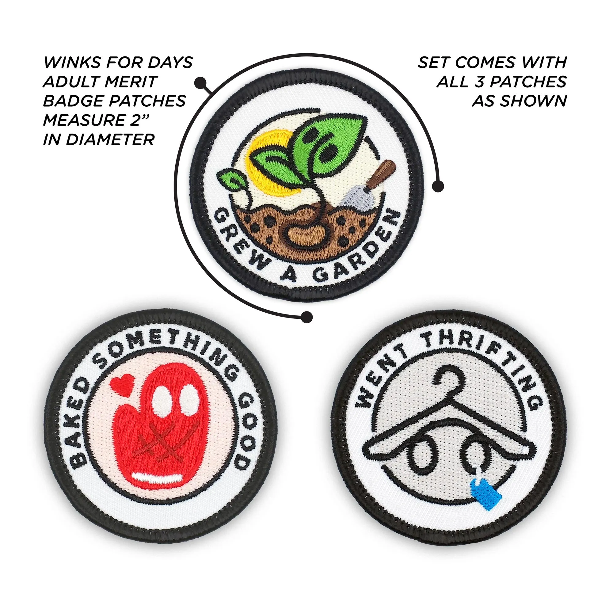 Adulting Merit Badge Embroidered Iron-On Patches (Achievements - Set 5)