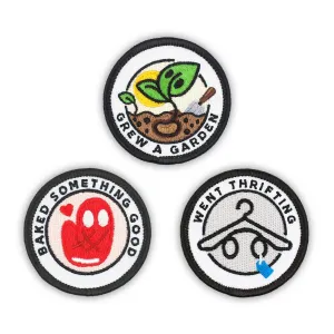 Adulting Merit Badge Embroidered Iron-On Patches (Achievements - Set 5)