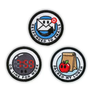 Adulting Merit Badge Embroidered Iron-On Patches (Corporate - Set 1)