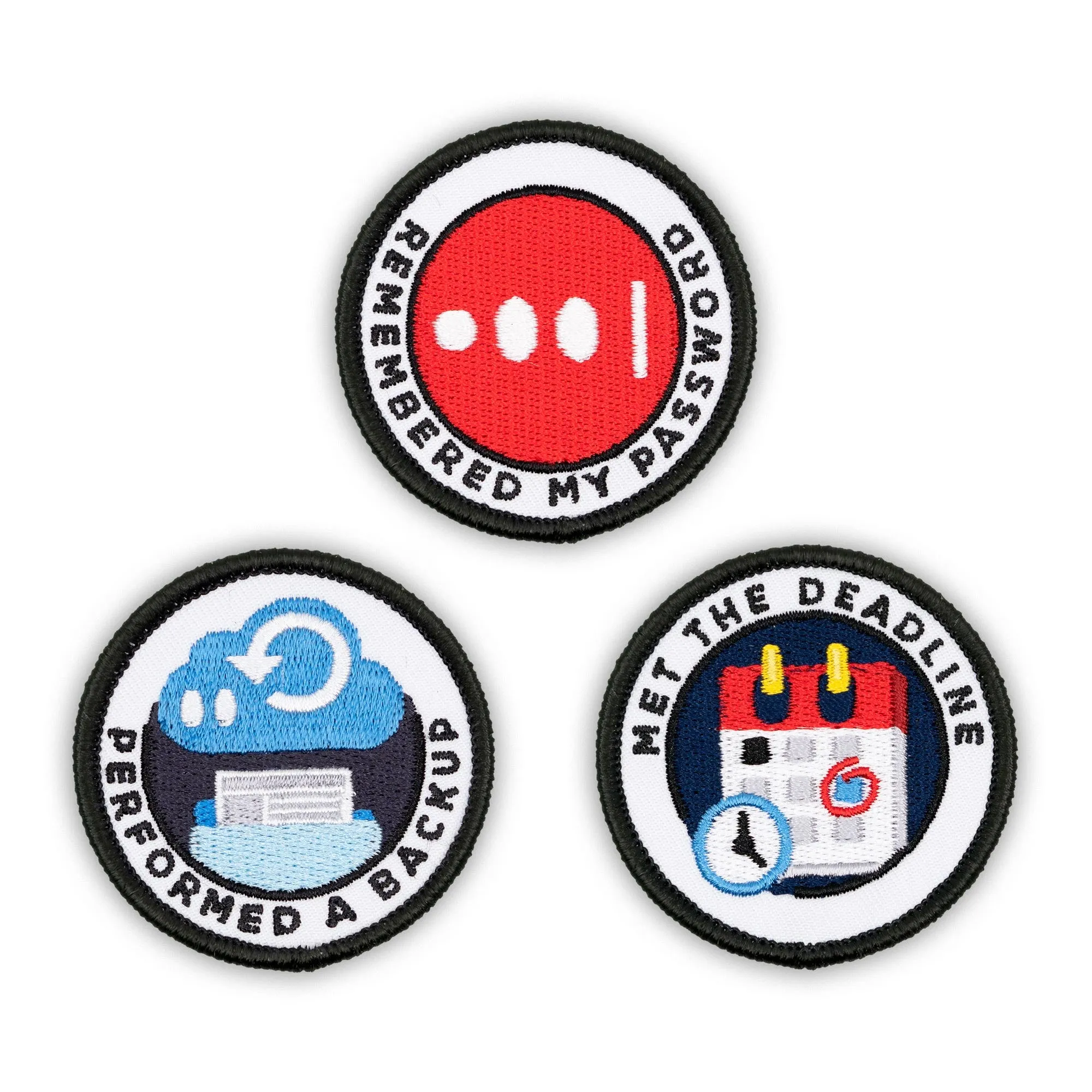 Adulting Merit Badge Embroidered Iron-On Patches (Corporate - Set 2)