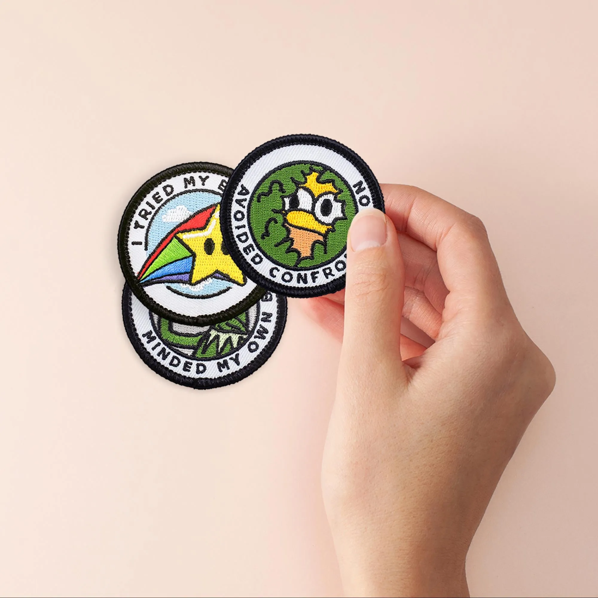 Adulting Merit Badge Embroidered Iron-On Patches (Funny - Set 1)