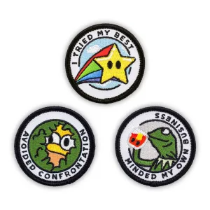 Adulting Merit Badge Embroidered Iron-On Patches (Funny - Set 1)