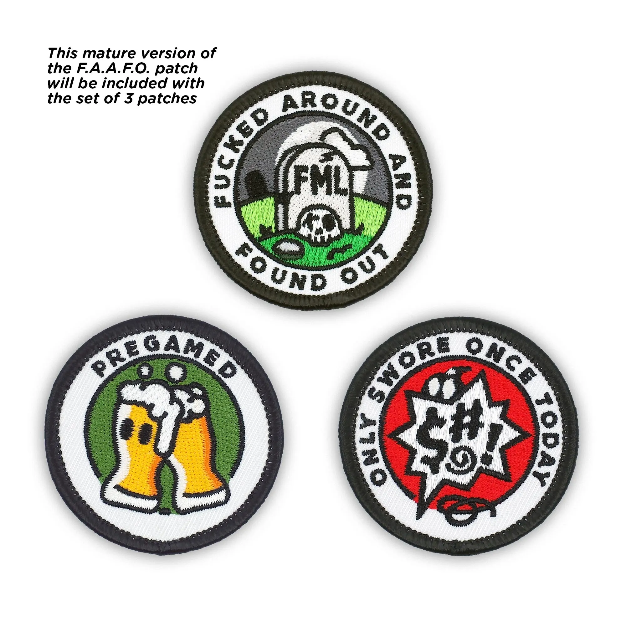 Adulting Merit Badge Embroidered Iron-On Patches (Funny - Set 2)