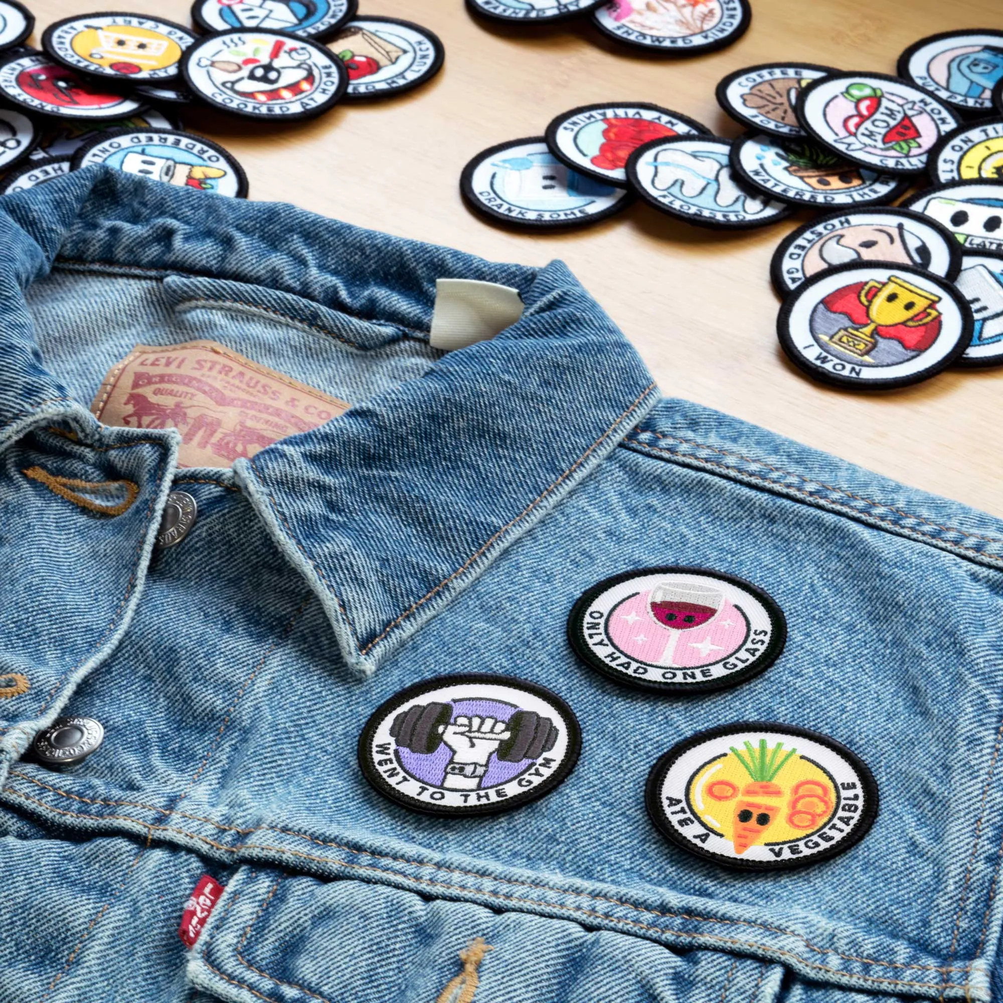 Adulting Merit Badge Embroidered Iron-On Patches (Health - Set 1)