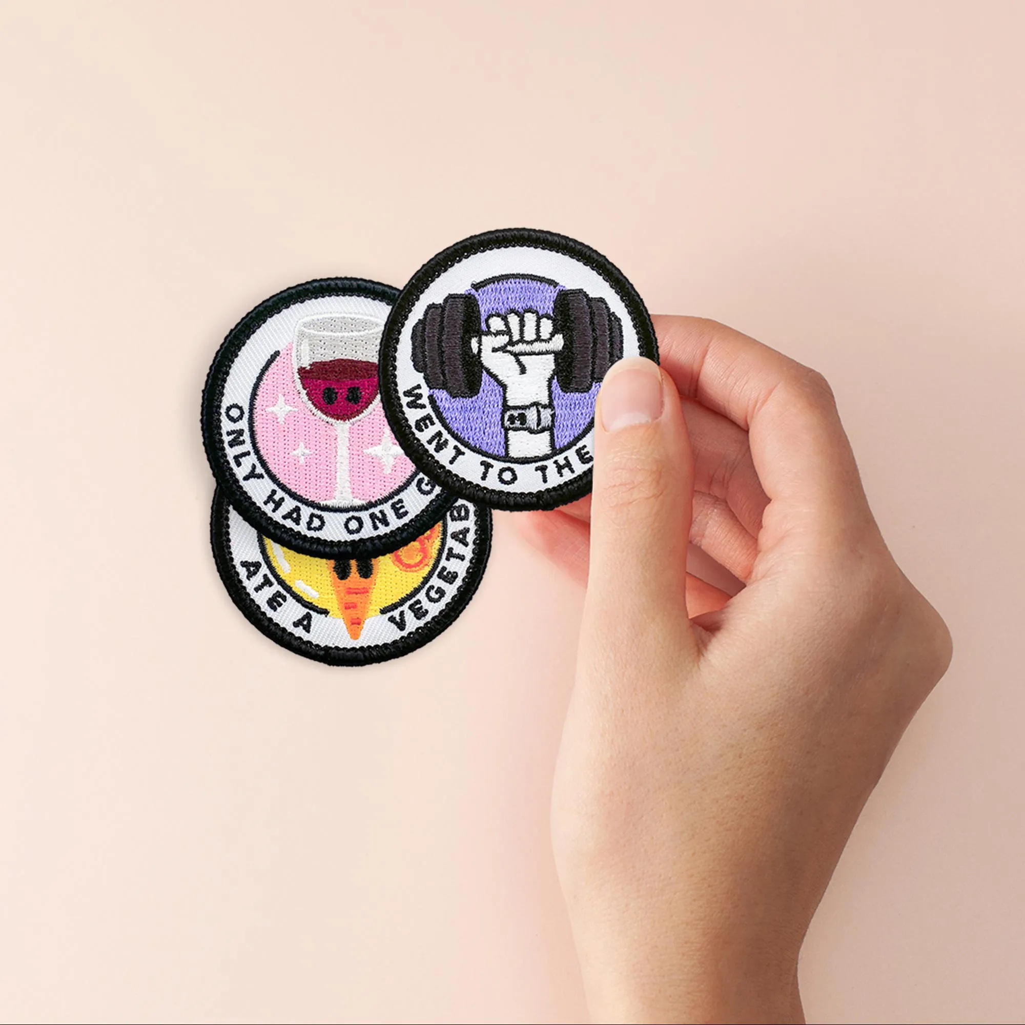 Adulting Merit Badge Embroidered Iron-On Patches (Health - Set 1)
