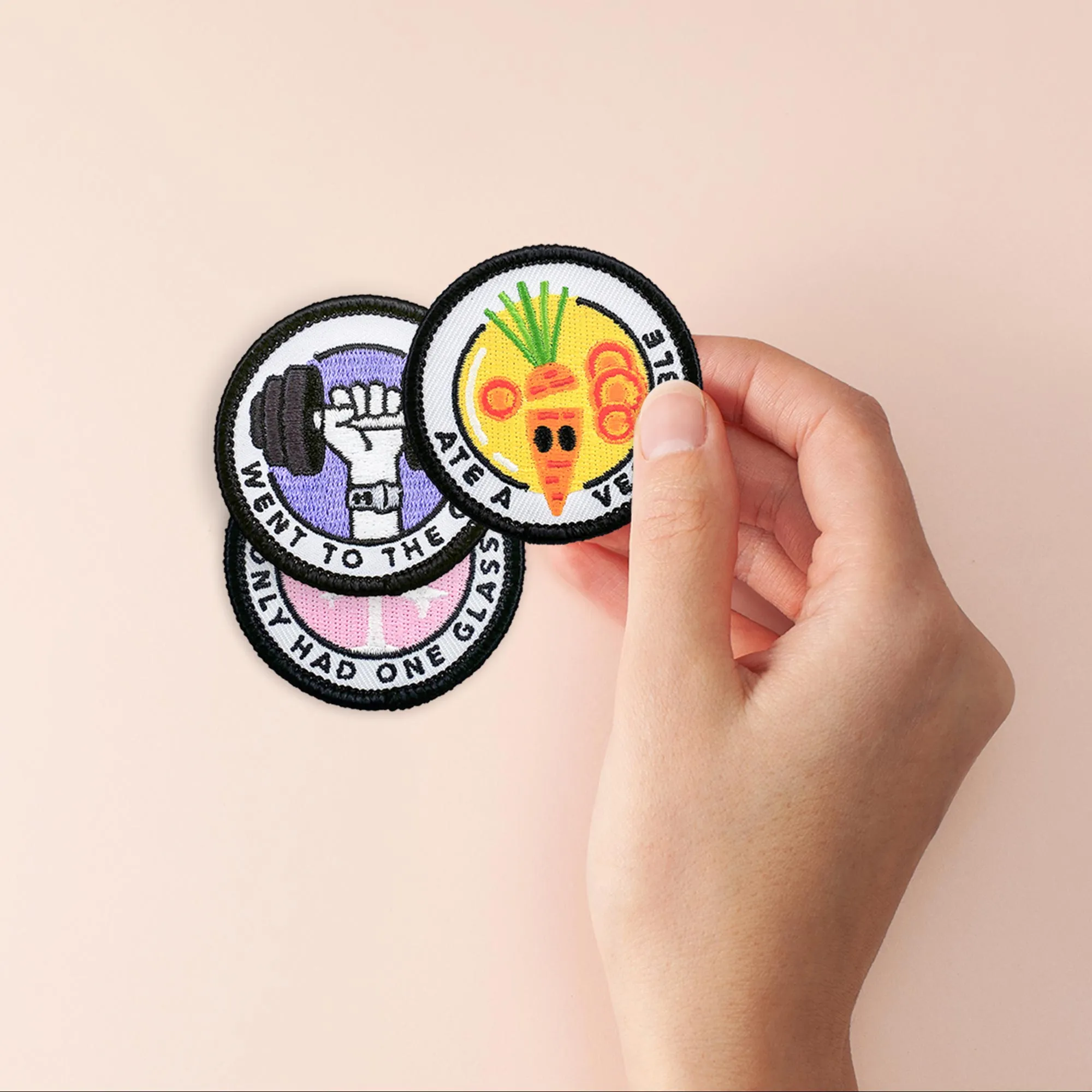 Adulting Merit Badge Embroidered Iron-On Patches (Health - Set 1)