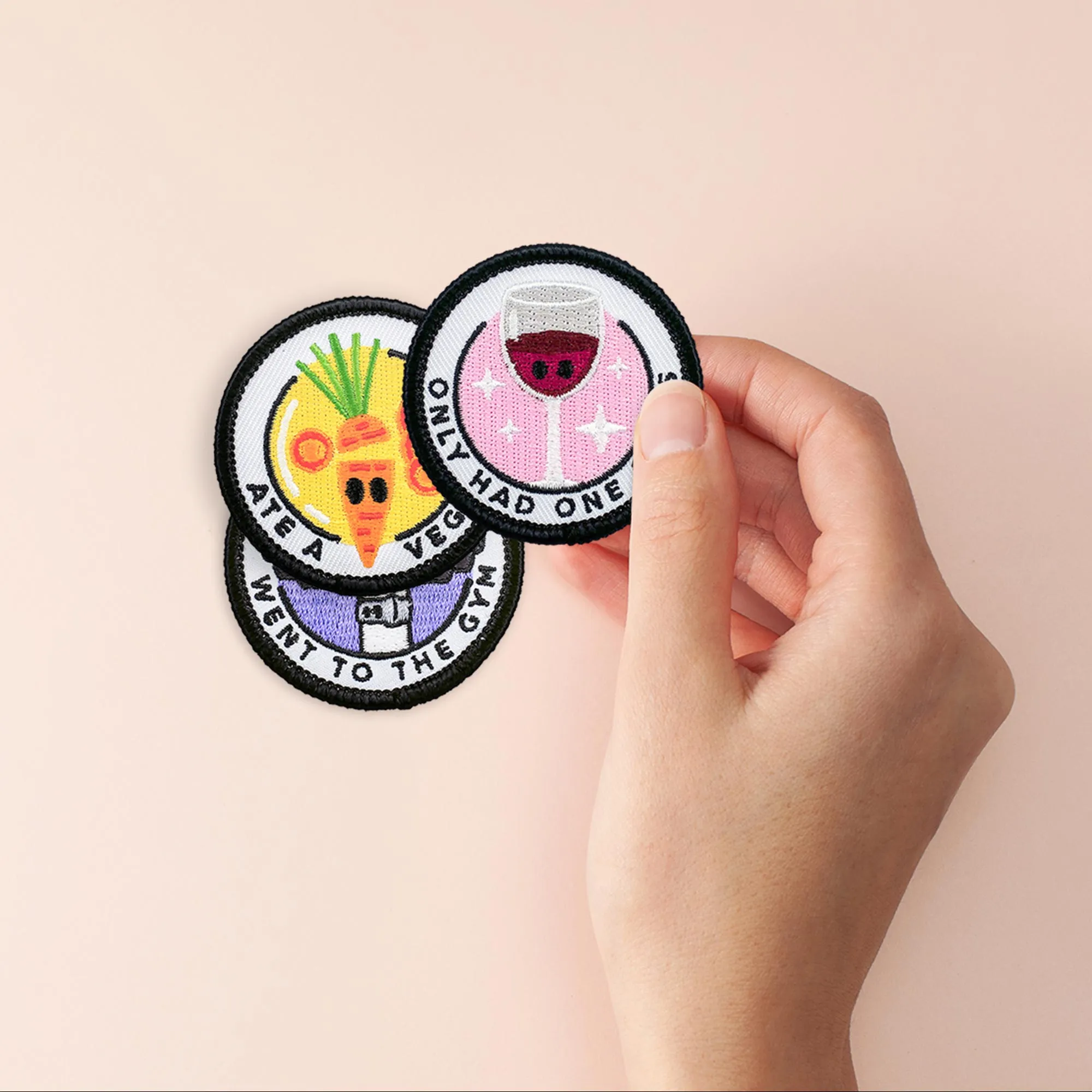 Adulting Merit Badge Embroidered Iron-On Patches (Health - Set 1)