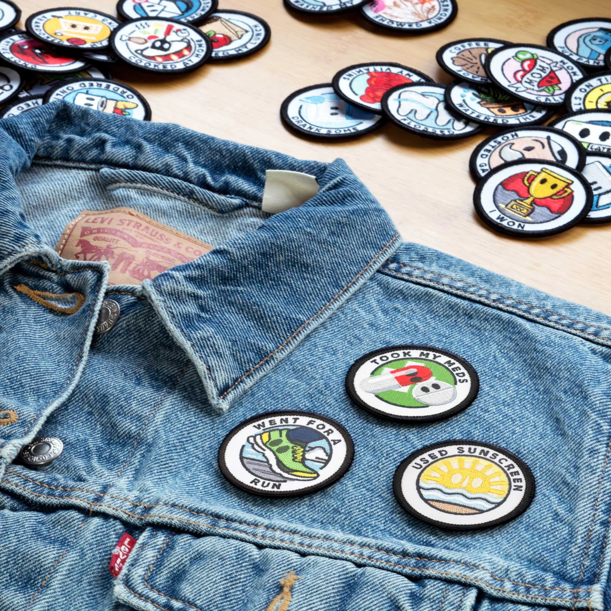 Adulting Merit Badge Embroidered Iron-On Patches (Health - Set 4)