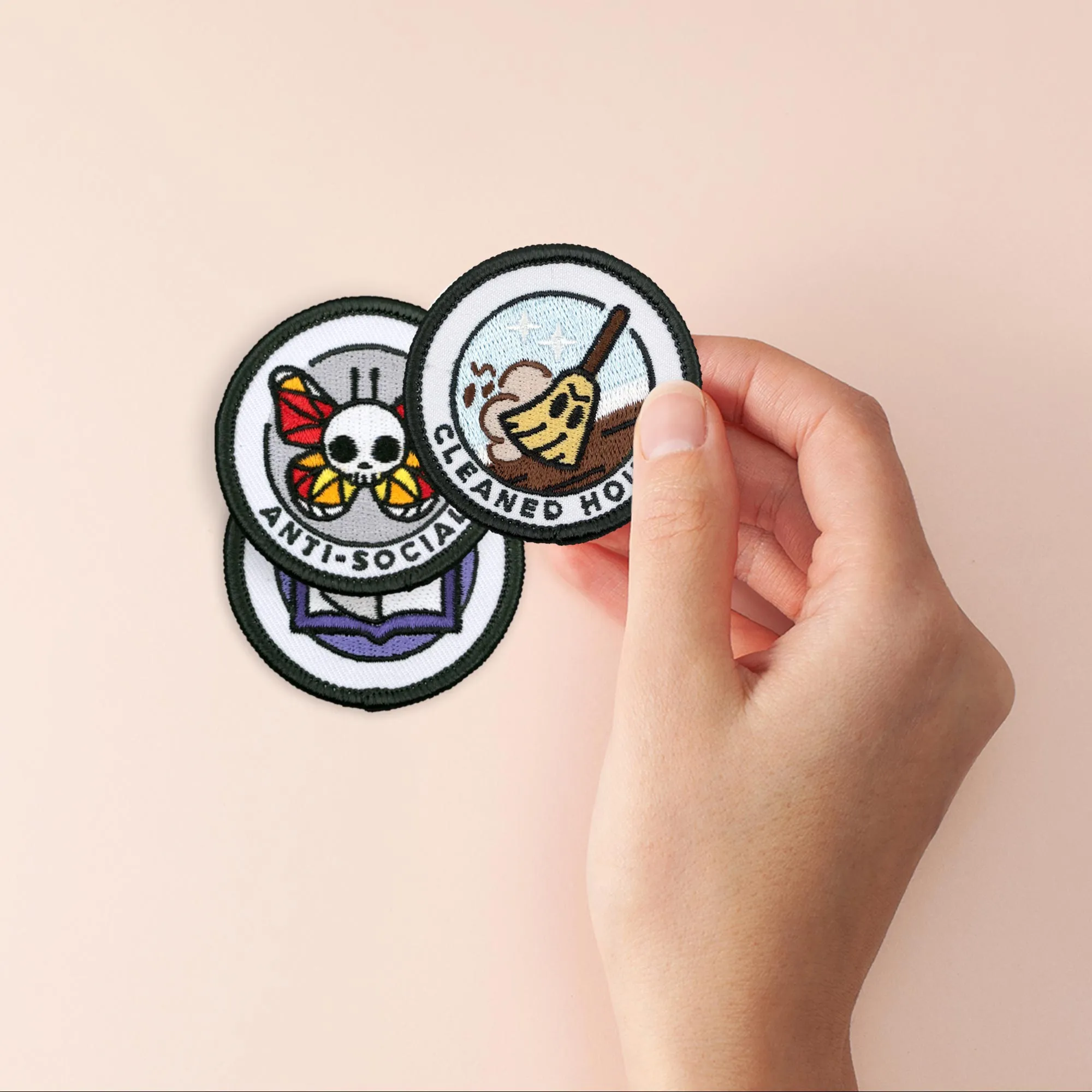 Adulting Merit Badge Embroidered Iron-On Patches (Homebody - Set 1)