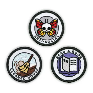 Adulting Merit Badge Embroidered Iron-On Patches (Homebody - Set 1)