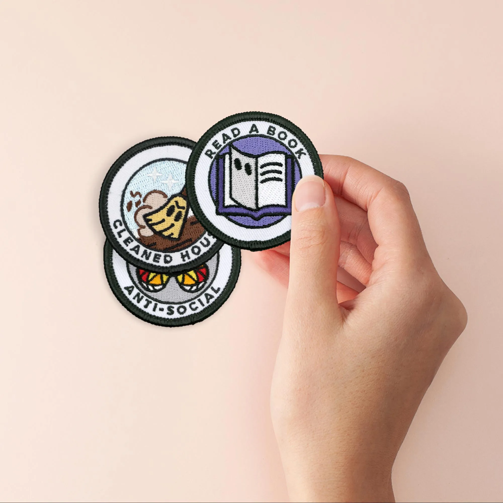Adulting Merit Badge Embroidered Iron-On Patches (Homebody - Set 1)
