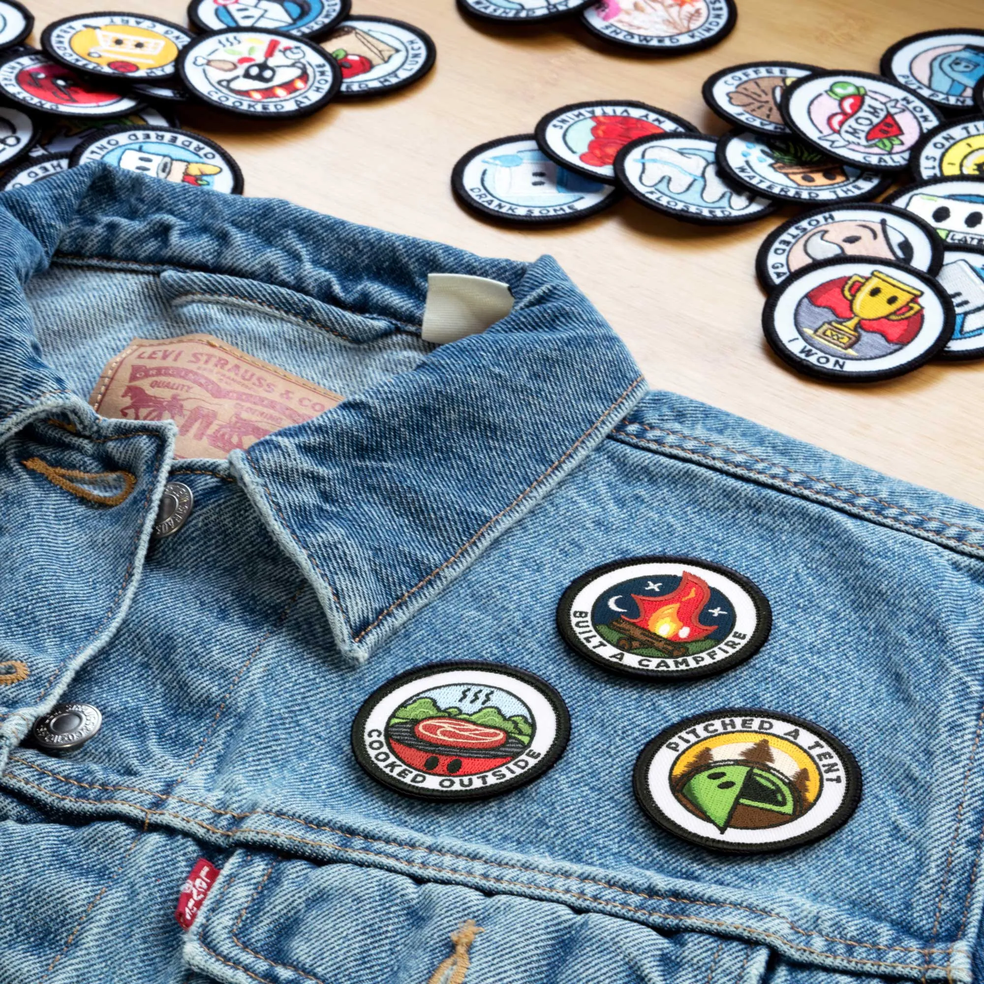 Adulting Merit Badge Embroidered Iron-On Patches (Outdoors - Set 1)