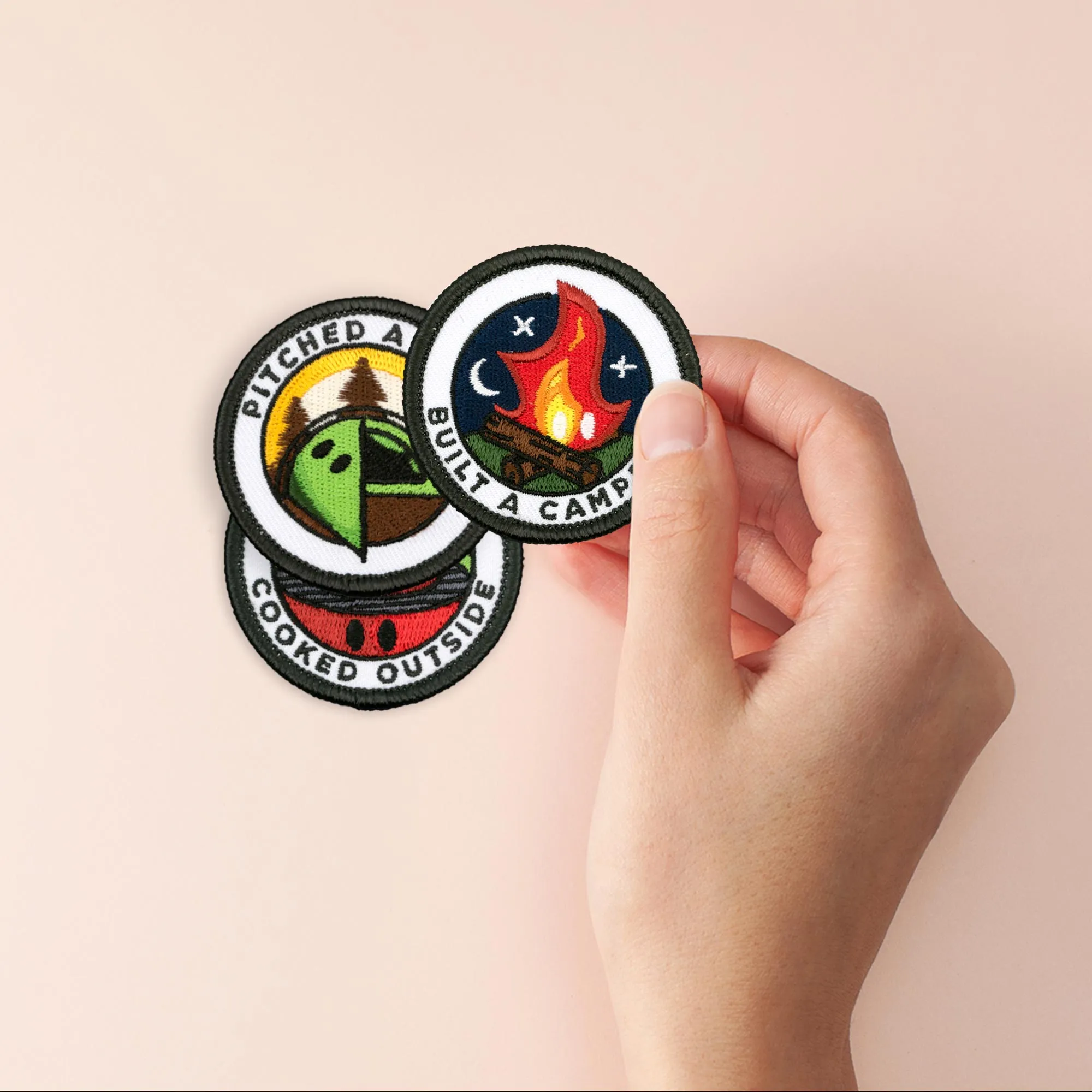 Adulting Merit Badge Embroidered Iron-On Patches (Outdoors - Set 1)