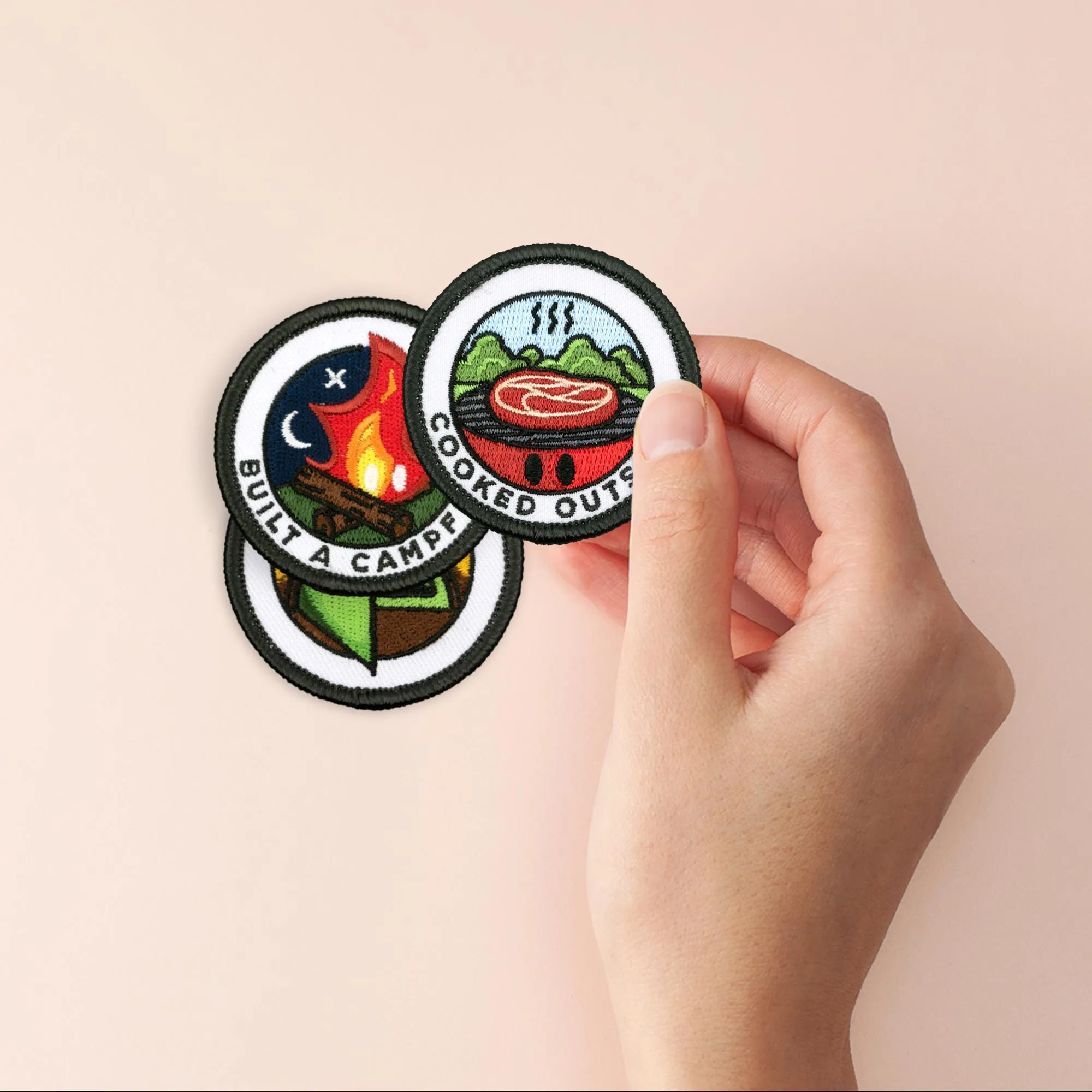 Adulting Merit Badge Embroidered Iron-On Patches (Outdoors - Set 1)