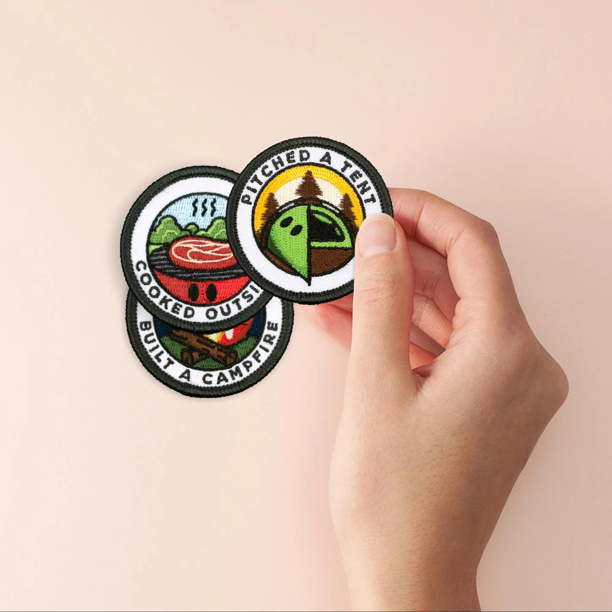 Adulting Merit Badge Embroidered Iron-On Patches (Outdoors - Set 1)
