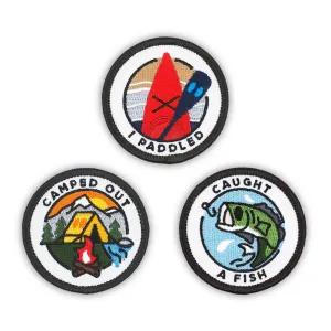 Adulting Merit Badge Embroidered Iron-On Patches (Outdoors - Set 3)