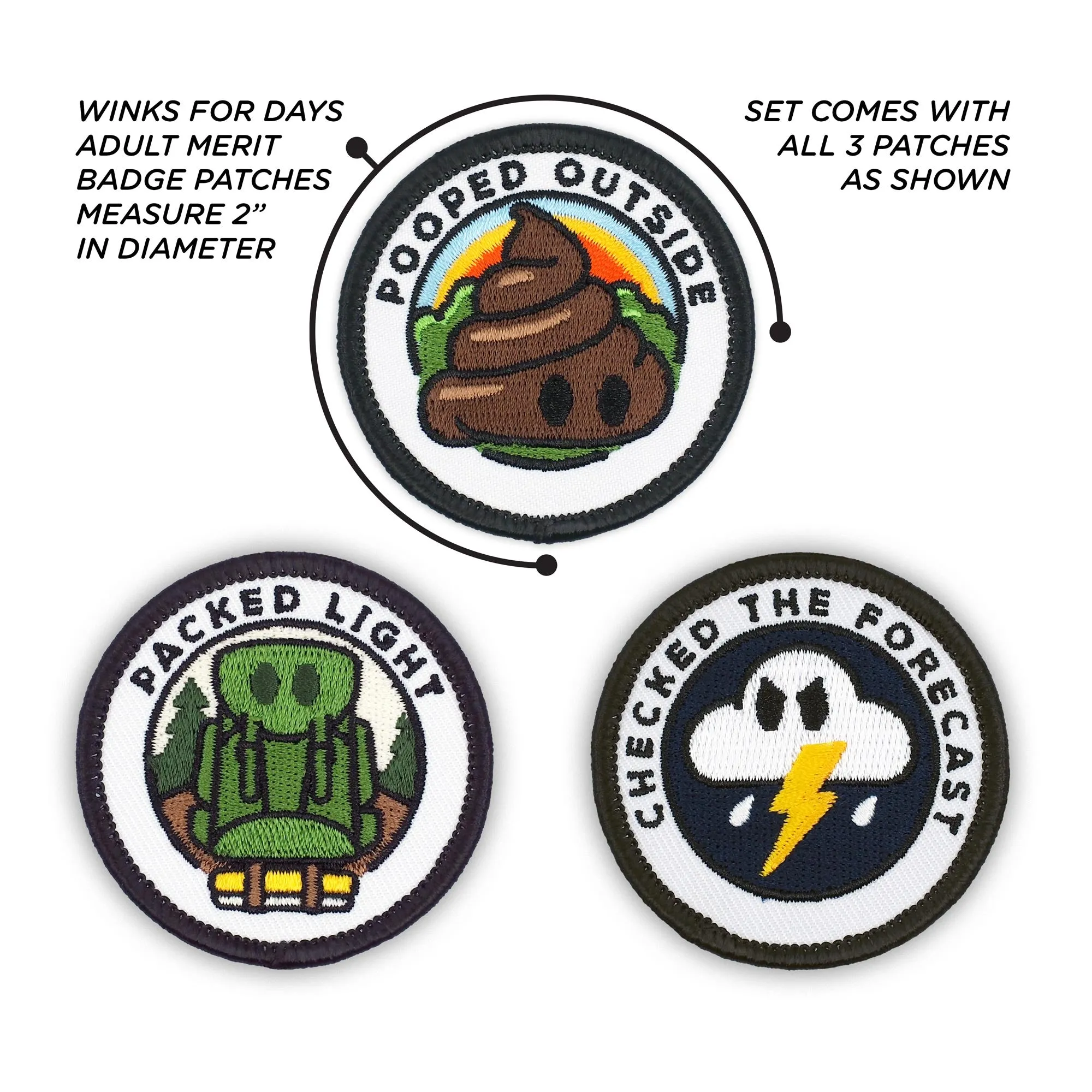 Adulting Merit Badge Embroidered Iron-On Patches (Outdoors - Set 4)