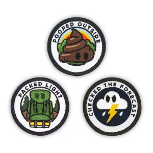 Adulting Merit Badge Embroidered Iron-On Patches (Outdoors - Set 4)