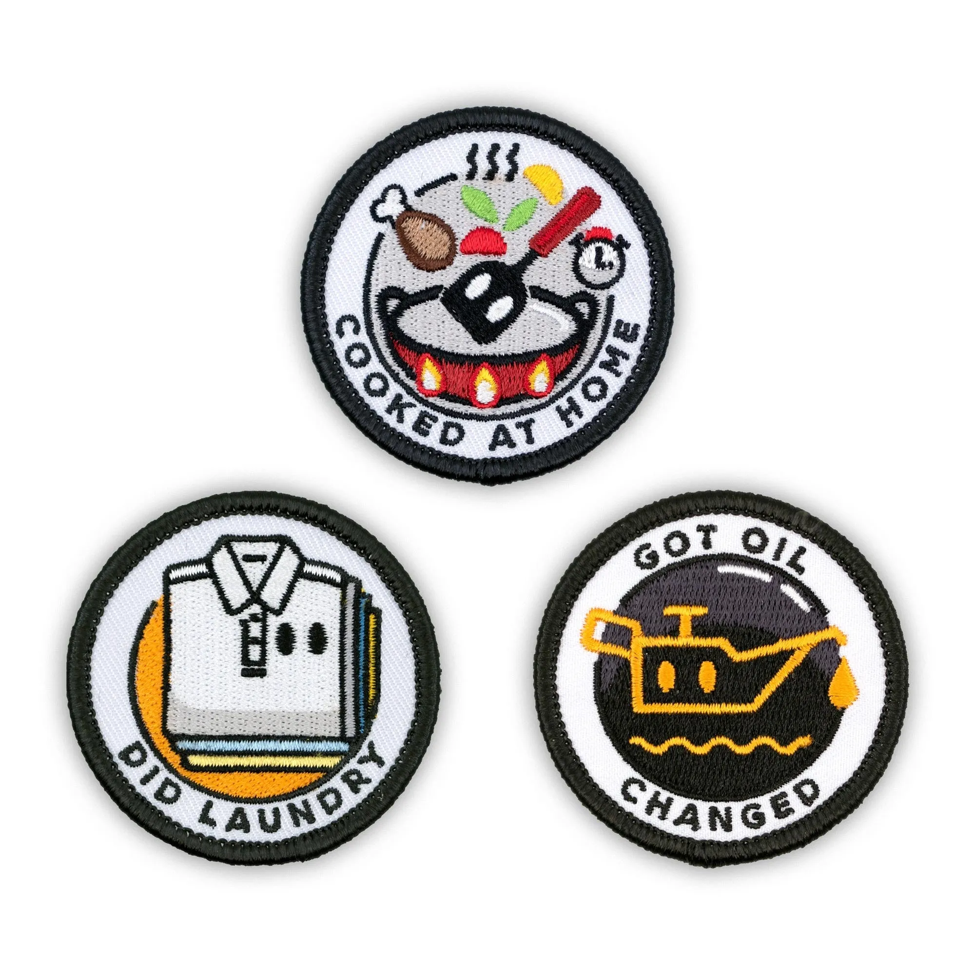 Adulting Merit Badge Embroidered Iron-On Patches (Responsibilities - Set 3)