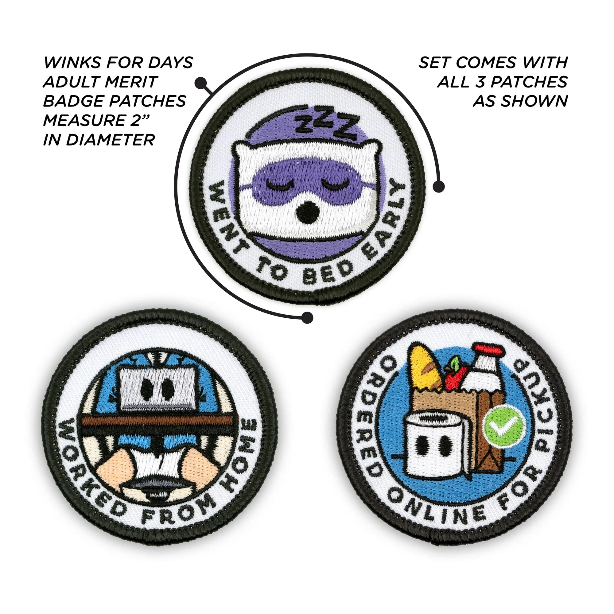 Adulting Merit Badge Embroidered Iron-On Patches (Responsibilities - Set 5)