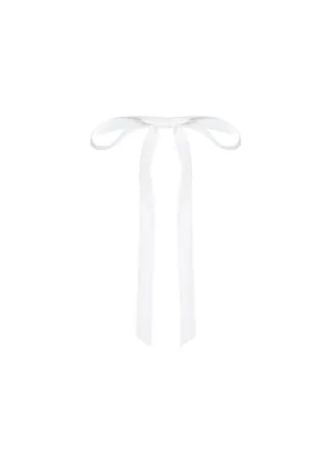Aida Velvet Bow Barrette in Cream