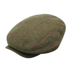 Alan Paine Combrook Mens Waterproof Balmoral Tweed Flat Cap - Sage