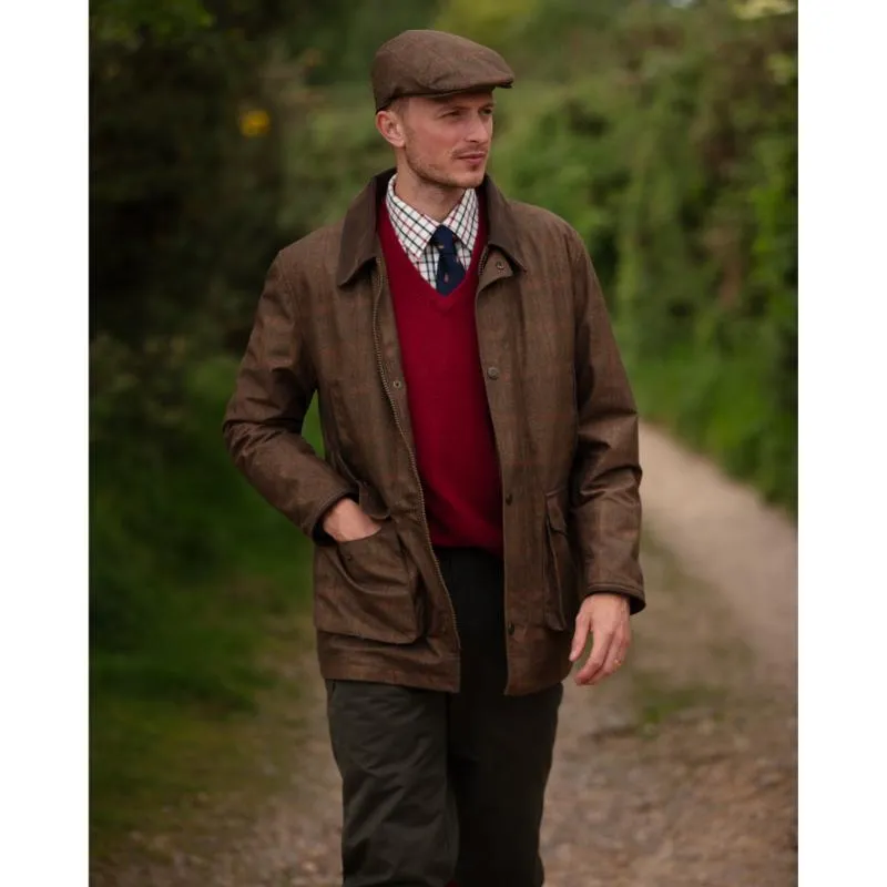 Alan Paine Didsmere Mens Waterproof Flat Cap - Oak