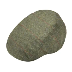 Alan Paine Didsmere Mens Waterproof Flat Cap - Olive
