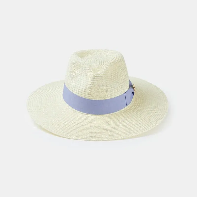 Alan Paine Emelle Ladies Straw Hat - Dusky Blue