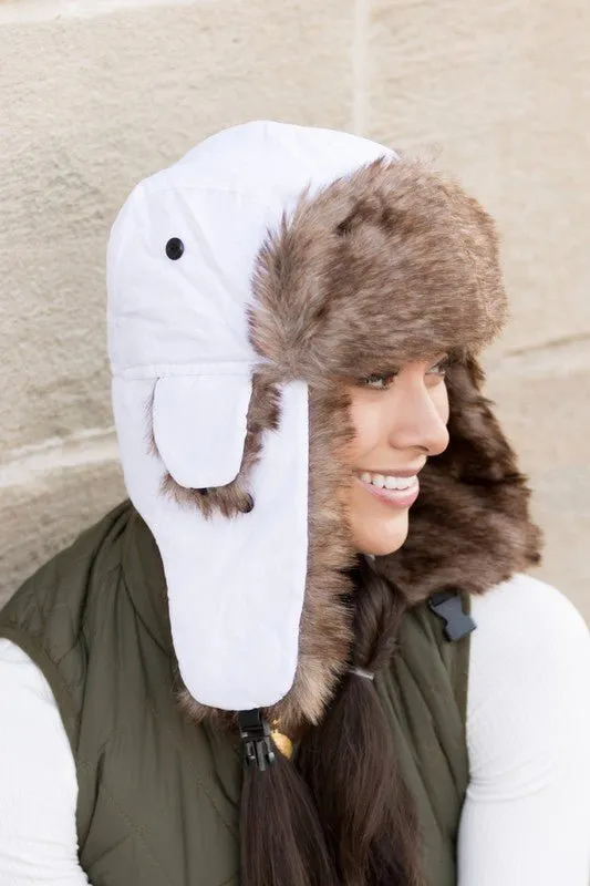 Alpine Aviator  Faux Fur Trapper Hat