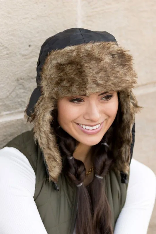 Alpine Aviator  Faux Fur Trapper Hat