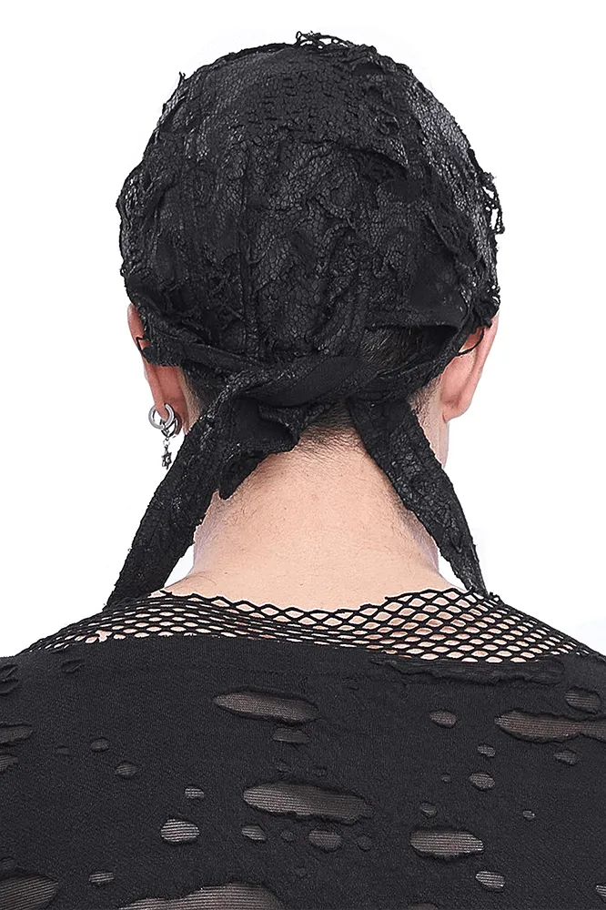 Alternative Distressed Bandana-Hat for Men with Pins
