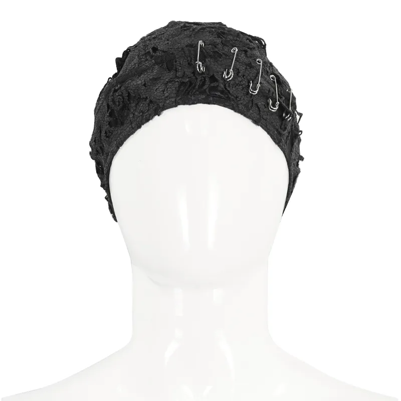 Alternative Distressed Bandana-Hat for Men with Pins