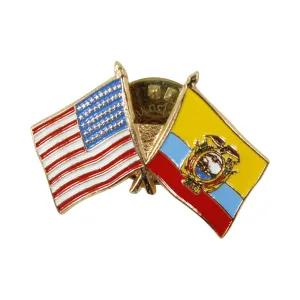 American & Ecuadorian Flag Gold-Plated Lapel Pin – A Symbol of Unity & Pride
