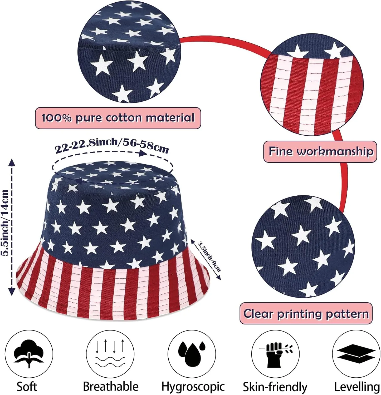 American Flag Bucket hat, My Independences Days Hats, Wide Brim Sun Hat Boonie Hats Fishing Hiking Safari Outdoor Hats for Women